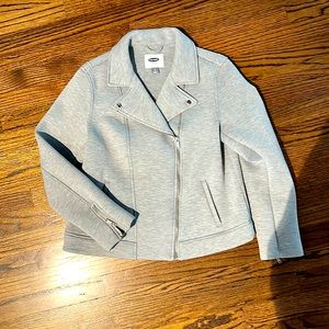 Fabric Moto Motorcycle Jacket. Old Navy. Gray. Size Large